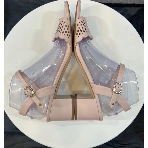 Kate Spade Clara Pink Sandals Ankle Strap Low Heel Leather Women Size 10.5 - Picture 9 of 15